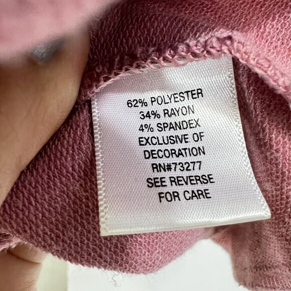 A:Glow Pink‎ Lace-Up Long Sleeve Pullover Maternity Shirt Women's Size XL - Picture 6 of 8